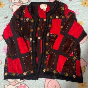 Just Be Red and Black Women's Cardigan